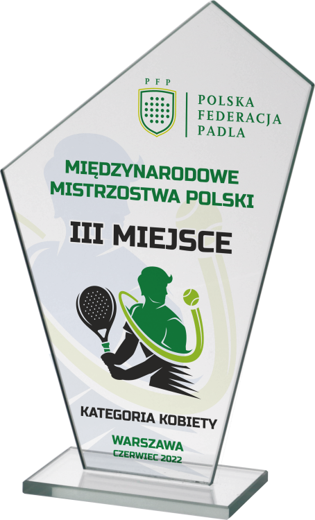 Szklane podziękowanie dla sponsora pełnokolorowy nadruk z tłem M64
