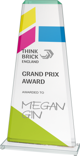 Szklane podziękowanie firmowe pełnokolorowy nadruk CMYK Gs108