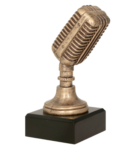 Statuetka Odlewana Mikrofon Retro 17 cm RFST2079