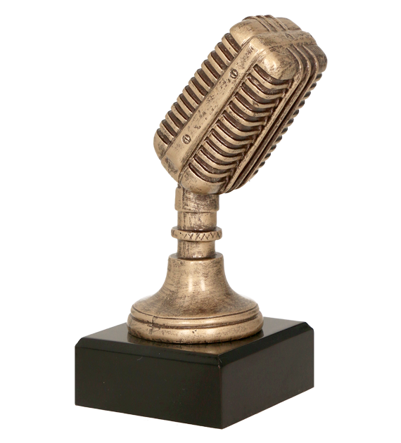 Statuetka Odlewana Mikrofon Retro 17 cm RFST2079
