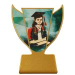 Statuetka metalowa - szkoła, uczennica - Slim Line - SL-SCH2