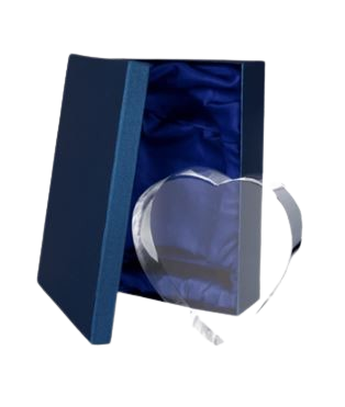 Kryształowa statuetka w kształcie serca w eleganckim etui C075