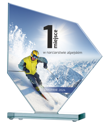 Szklana nagroda korporacyjna pełnokolorowy nadruk CMYK GS812-21