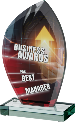 Szklane podziękowanie za wieloletnią współpracę biznesową G010