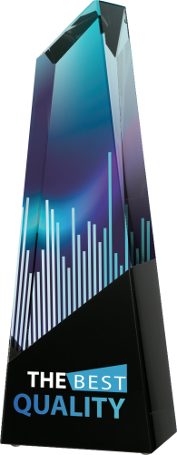 Kryształowe trofeum firmowe z pełnokolorowym nadrukiem CMYK C078