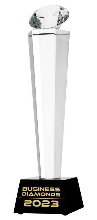 Statuetka kryształowa diament w eleganckim etui C077