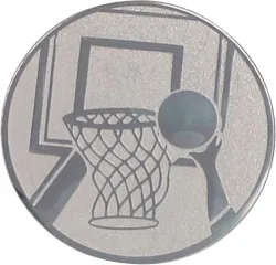 Wklejka Aluminiowa Srebrna - Koszykówka