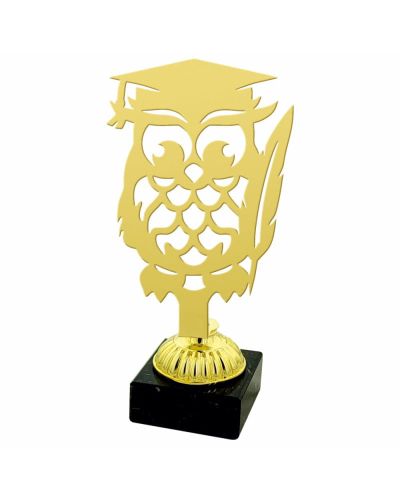 Statuetka Metalowa Sowa Mądrości 4218 | Nagroda Szkolna 23 cm