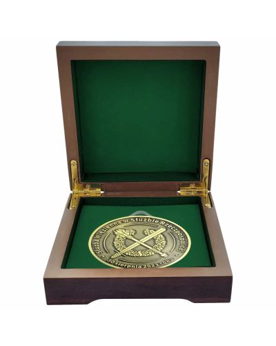 Etui Drewniane na Medal 70mm ETM29 Zielone