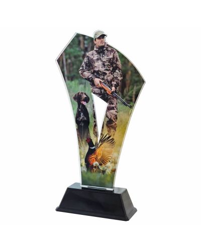 Statuetka Pleksi 4355 Myśliwy 22 cm Nadruk UV | Nagroda Łowiecka