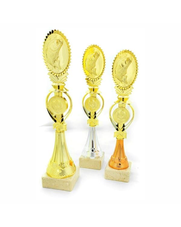 Statuetka Ryba 4536 Plastikowa na Kamieniu 32 - 35 cm | Nagroda