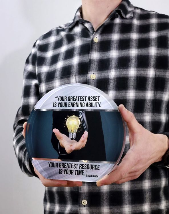Okrągła Statuetka Akrylowa 2cm AC004 z nadrukiem