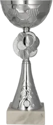 Srebrny puchar metalowo - plastikowy 8486