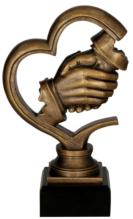 Statuetka Uścisk Dłoni w Sercu 20cm RFST3047_BR_przód