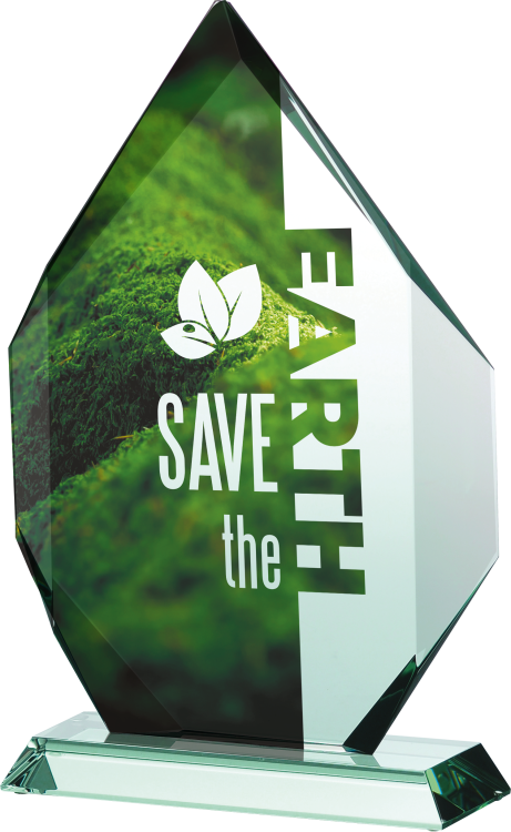 Biznesowe trofeum szklane na eventy firmowe nagroda G018