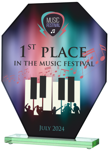 Szklana nagroda korporacyjna pełnokolorowy nadruk CMYK GS117