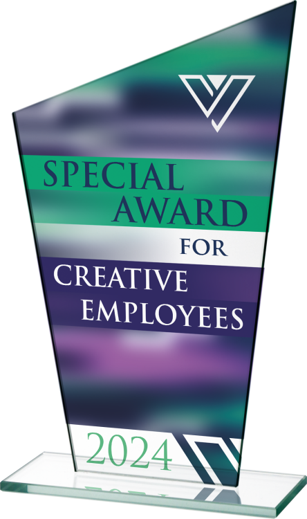 Szklane podziękowanie biznesowe pełnokolorowy nadruk CMYK M73