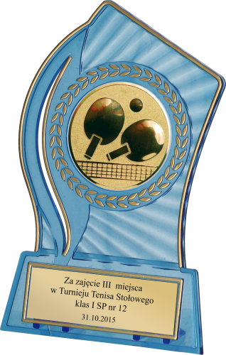 Trofeum Plastikowe Niebiesko-Złote PS110 z grawerem