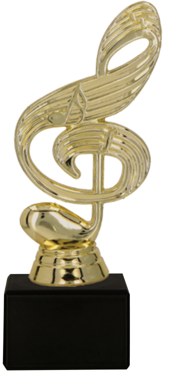 Figurka Złota Nutka na Marmurze 15 cm F157G/BK | Nagroda Muzyczna