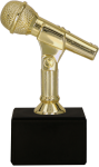Statuetka Muzyczna Złoty Mikrofon Czarny Marmur 11 cm F174G/BK | Nagroda