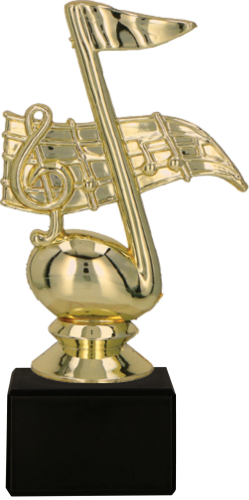 Statuetka Muzyczna Złota Nutka na Marmurze 15 cm F62G/BK | Nagroda