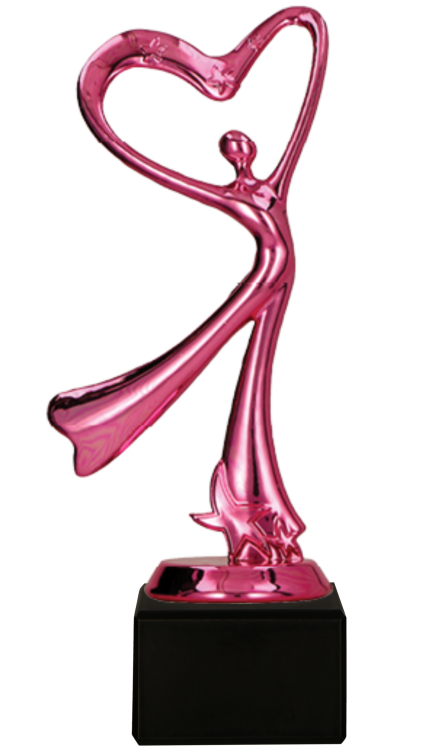 Statuetka Taniec Serce Różowa na Marmurze 19 cm F198P/BK | Nagroda