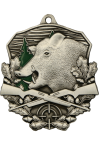 Medal Odlewany Myślistwo Dzik MD1670/AS | 79 x 74 mm | Antyczne Srebro