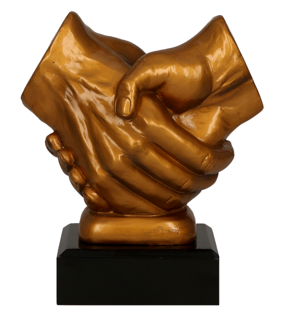 statuetka uścisk dłoni RFST2089_G