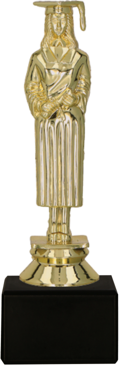 Figurka Absolwentka na Marmurze 16cm F86G/BK | Prezent na Obronę