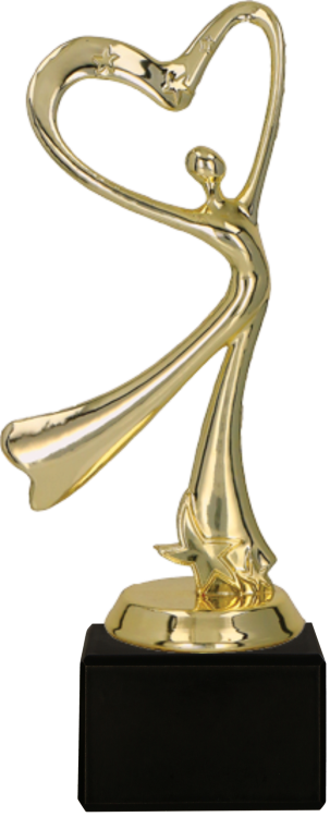 Statuetka Taniec Serce Złota na Marmurze 19cm F198G/BK | Nagroda