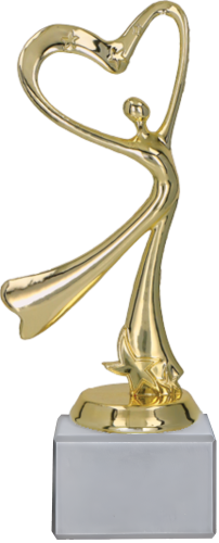 Statuetka Taniec Serce Złota Jasny Marmur 19cm F198G/WM | Nagroda
