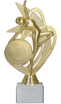 Statuetka Taniec Gimnastyka Złota Jasny Marmur 19,5 cm F273G/WM | Trofeum Sportowe