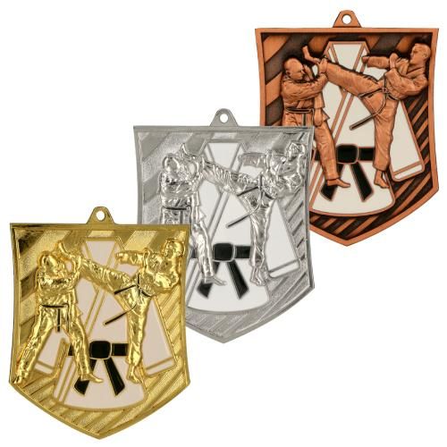 Medal Odlewany Karate MD8054 | 79 x 66 mm | Złoty, Srebrny, Brązowy