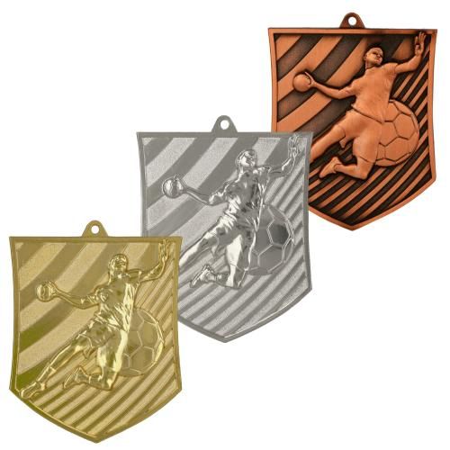 Medal Odlewany Piłka Ręczna MD8051 | 78 x 65 mm | Złoty, Srebrny, Brązowy