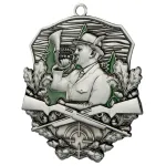 Medal Odlewany Myślistwo Sygnalista MD1870/AS | 79 x 74 mm | Antyczne Srebro
