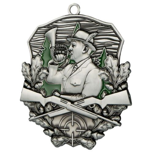 Medal Odlewany Myślistwo Sygnalista MD1870/AS | 79 x 74 mm | Antyczne Srebro