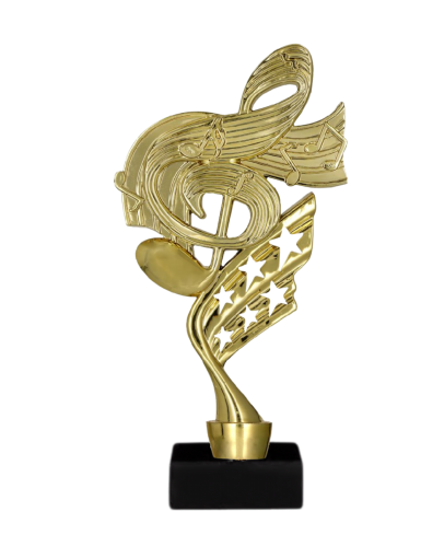 Statuetka Muzyczna Złota na Marmurze 21,5 cm B661/MUS/BK
