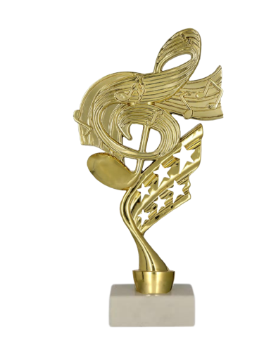 Statuetka Muzyczna Złota Jasny Marmur 21,5cm B661/MUS/WM