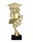 Statuetka Złota Sowa w Birecie Edukacja 21,5 cm B661/EDU/BK Czarny Marmur | Nagroda Szkolna