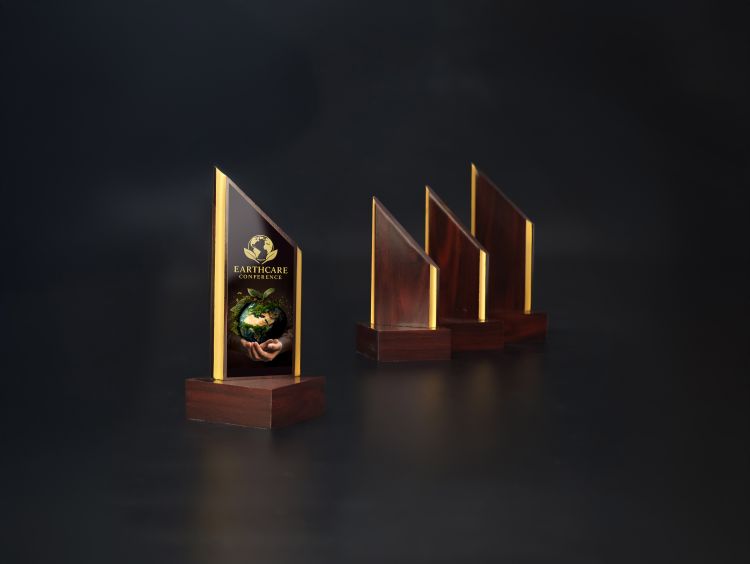 Statuetka drewniana z nadrukiem TROF1