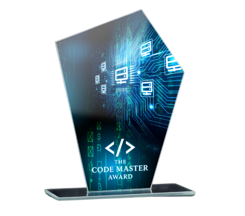 Firmowa nagroda ze szkła pełnokolorowy nadruk bez grafik wektorowych M80