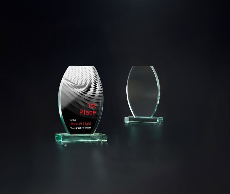 Elegancka nagroda biznesowa klasyczny mleczny grawer bez tła G043