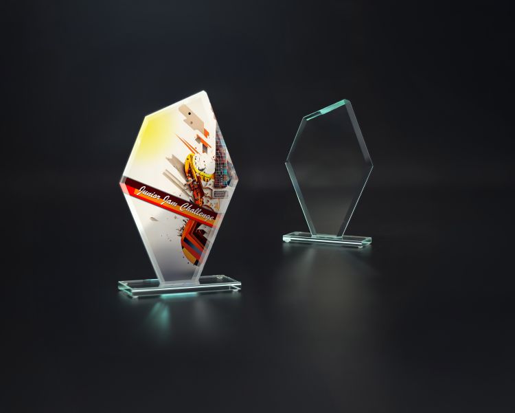 Pamiątkowa nagroda ze szkła na wielki jubileusz firmy GS817-25