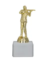 Figurka na kamiennym postumencie - Strzelanie Długa Broń - F49G/WM