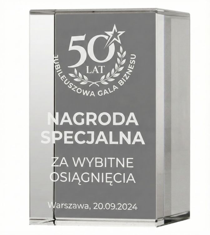 Statuetka szklana z grawerem KR5080