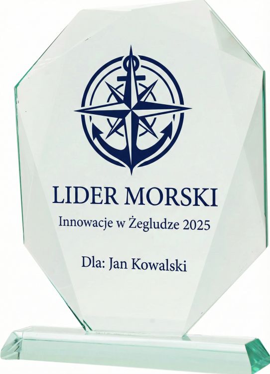 Statuetka okolicznościowa na galę firmową szkło pod grawer z wypełnieniem G042