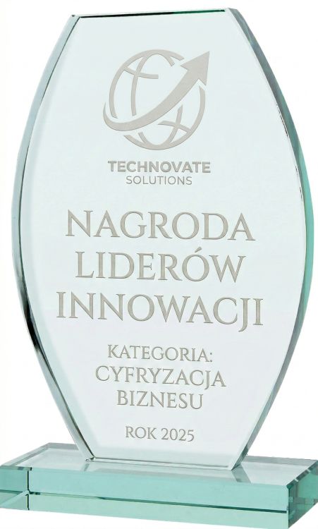 Pamiątkowa statuetka ze szkła na wielki jubileusz firmy G043