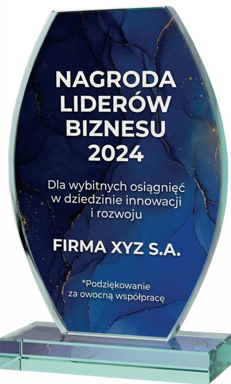 Ekskluzywne trofeum na galę przestrzenny efekt głębi nadruk i grawer G043