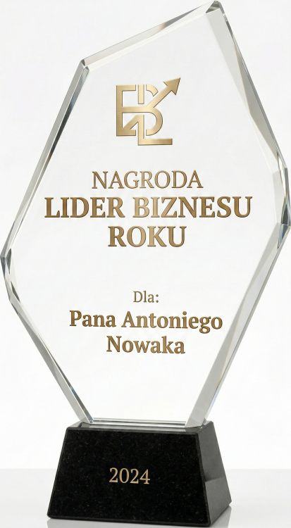 Elegancka statuetka korporacyjna grawer wypełniony wybraną farbą C069