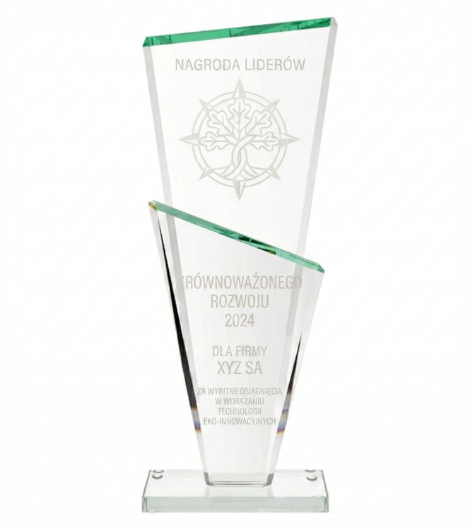 Eleganckie trofeum na ceremonię klasyczny mleczny grawer bez tła Gs811